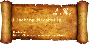 Lisching Mirabella névjegykártya